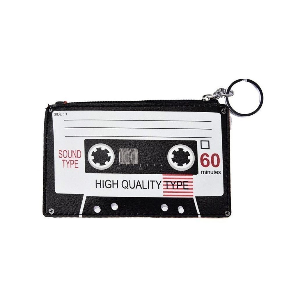 Black, White & Red Retro Cassette Coin Purse